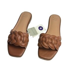 A New Day Woven Sandals Slides Size 6